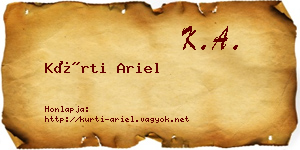 Kürti Ariel névjegykártya